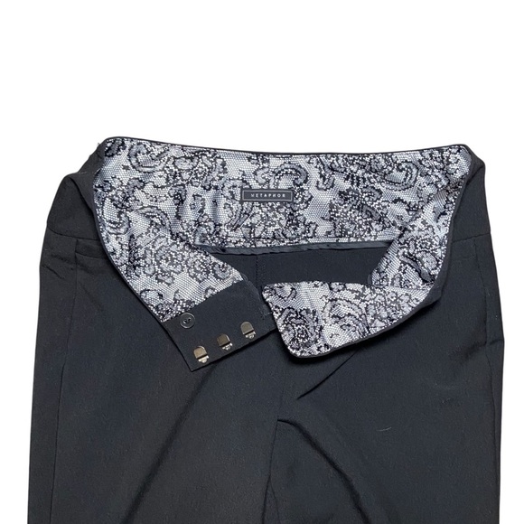 Metaphor Dress Pants Black Size 2 Short Petite Flat Front Wide Leg Boot Cut - Picture 2 of 6